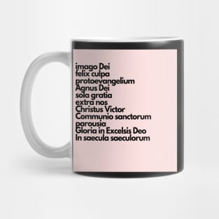 latin summary of the faith, pink Mug